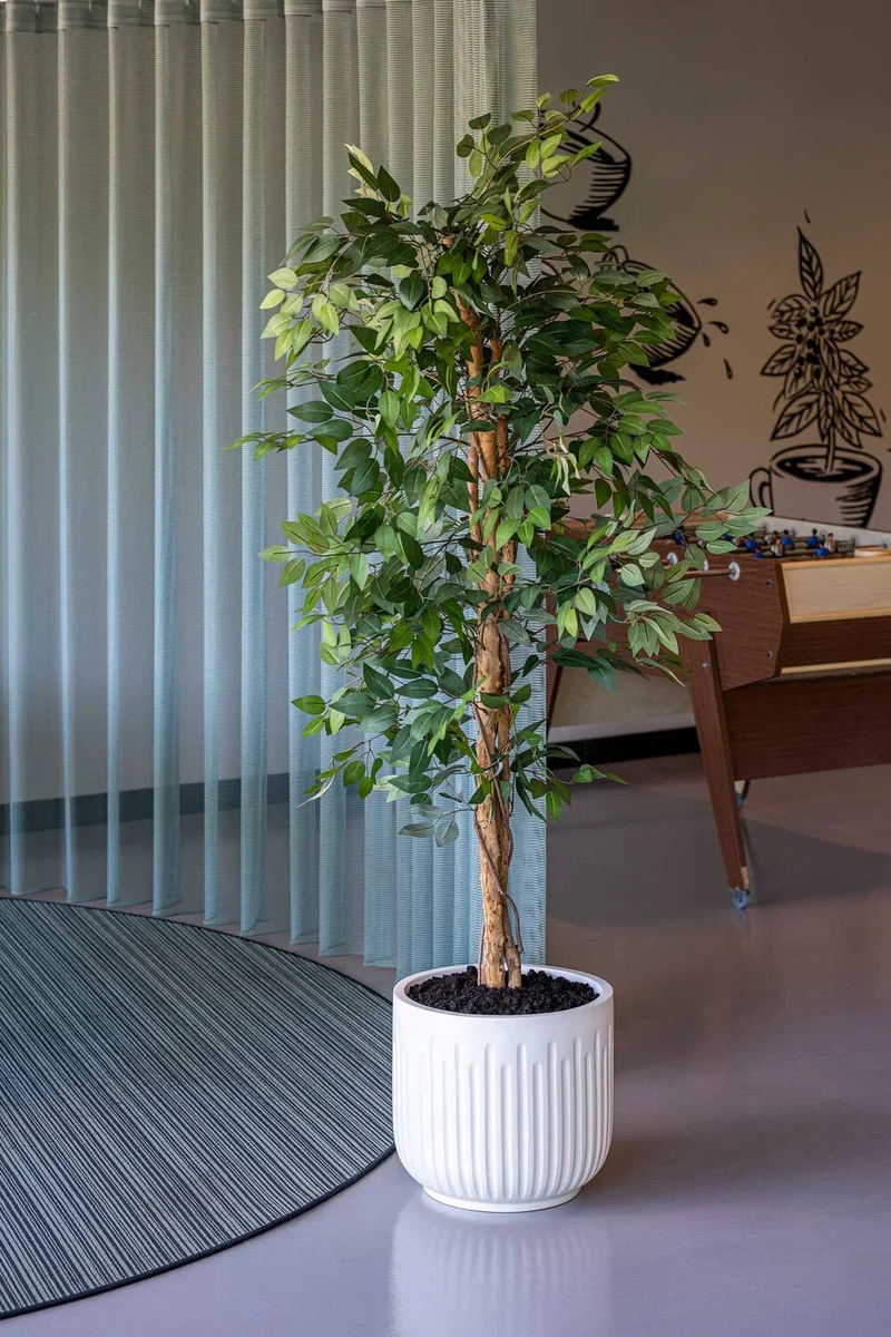 Blumentopf Arcus Seidenweiß aus Fiberglas